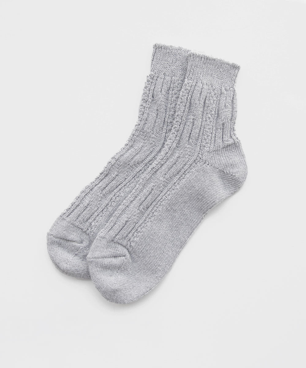 Cotton socks textured in grey, by Okayok socks Canada.