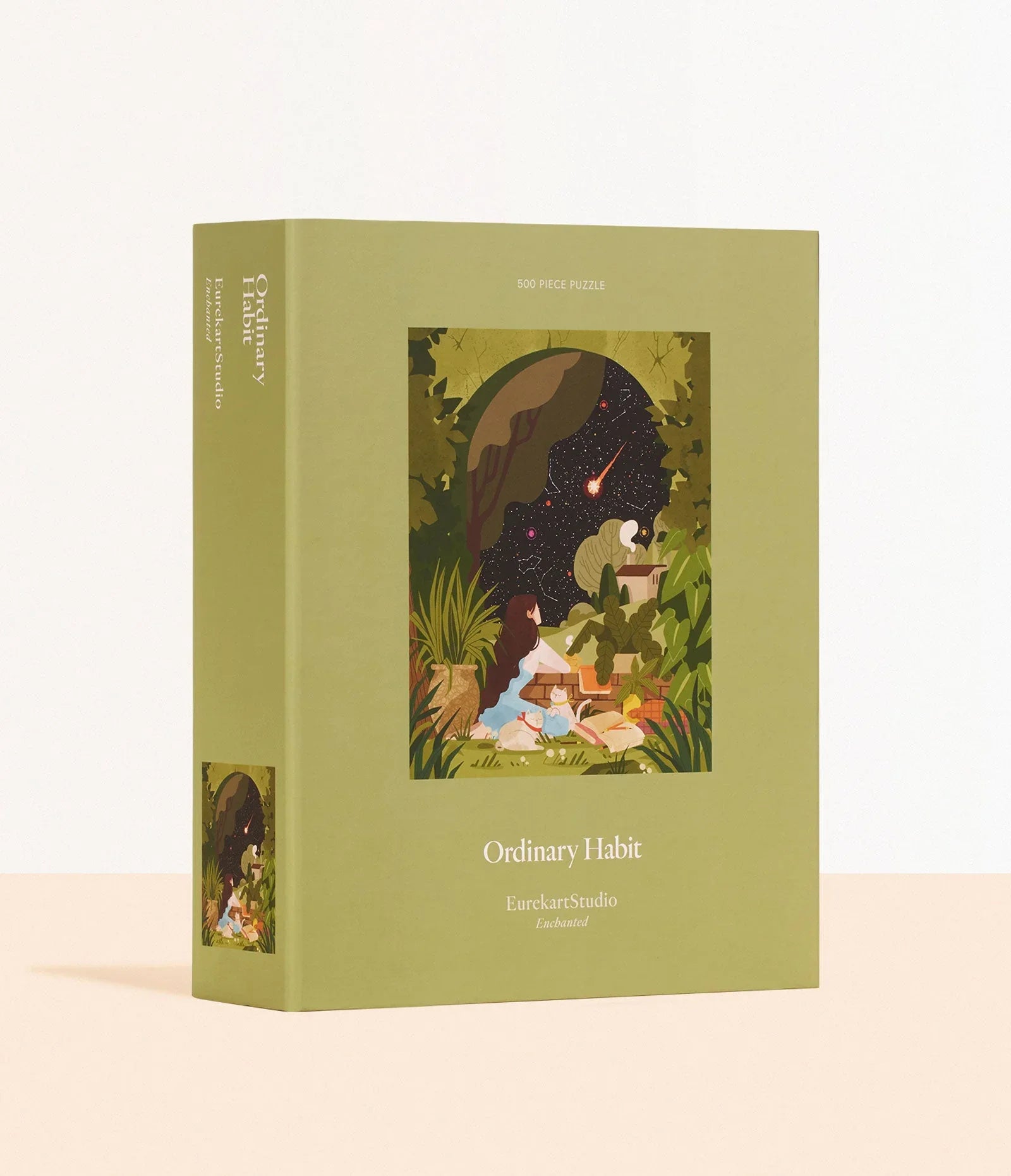 The box of a 500 piece puzzle by Ordinary Habits.