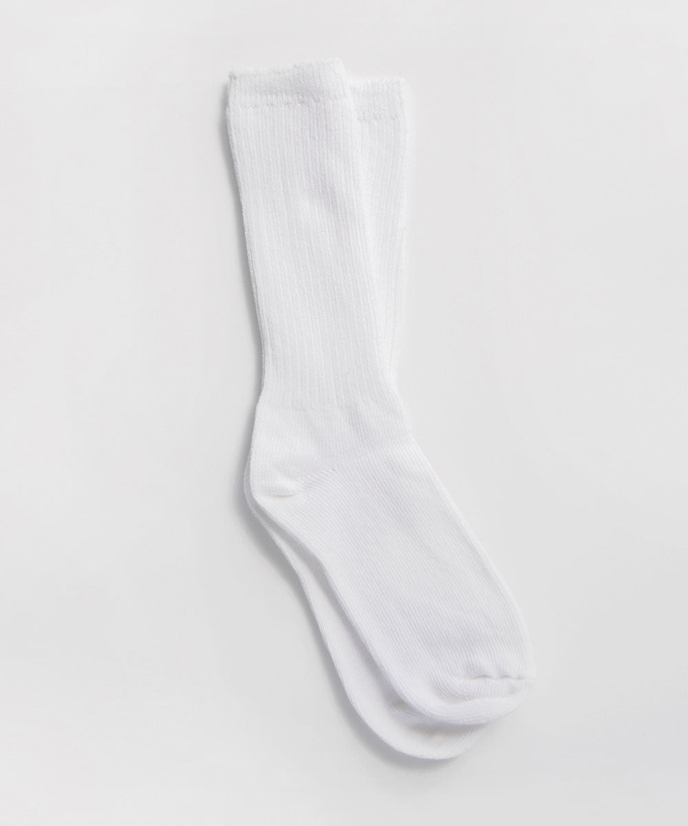 Long cotton socks in white, by Okayok socks Canada.
